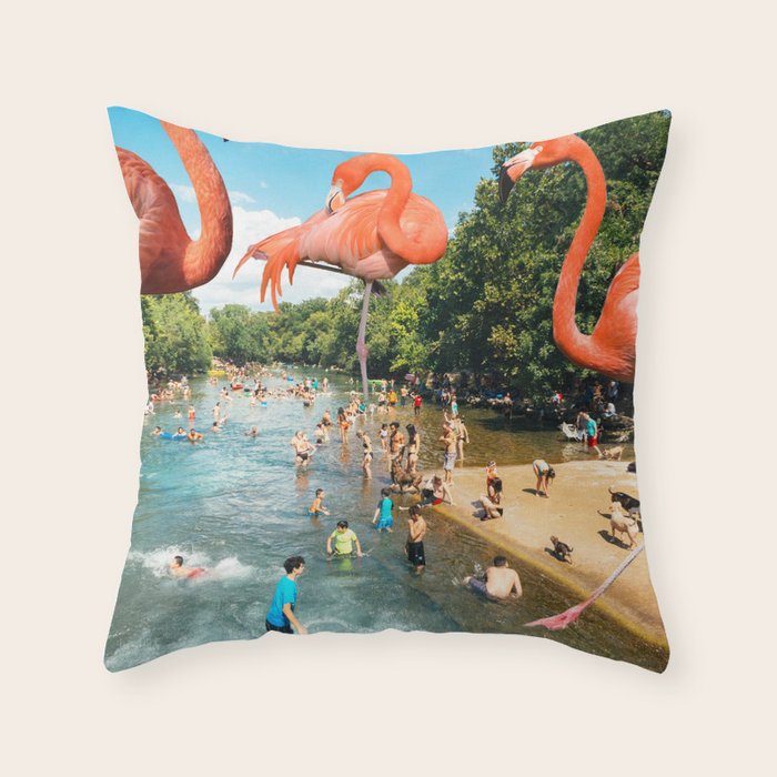Flamingo Shore Throw Pillow Gallery Image 1