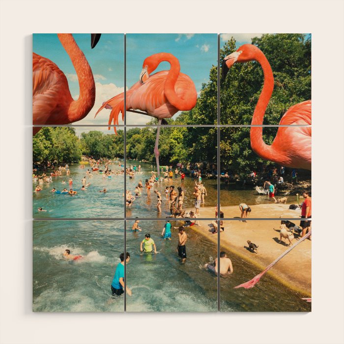 Flamingo Shore Wood Wall Art Gallery Image 1