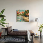 Flamingo Shore Wood Wall Art Gallery Image 2