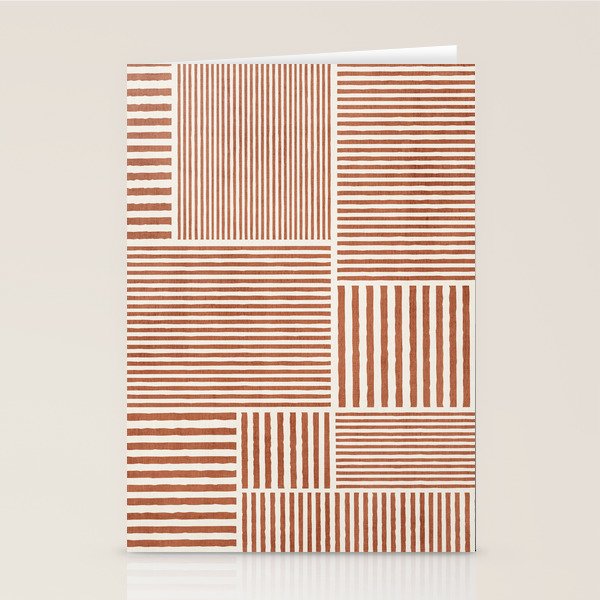 Terracotta Bold Lines Minimalist Geometric Artwork Stationery Card Gallery Image 2