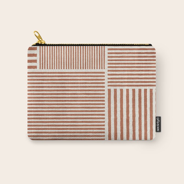 Terracotta Bold Lines Minimalist Geometric Artwork Carry All Pouch Gallery Image 1