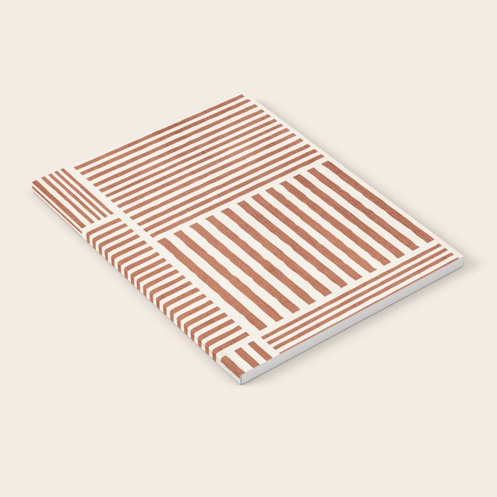 Terracotta Bold Lines Minimalist Geometric Artwork Notebook Gallery Image 1