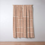 Terracotta Bold Lines Minimalist Geometric Artwork Window Curtain Gallery Image 3