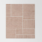 Terracotta Bold Lines Minimalist Geometric Artwork Throw Blanket Gallery Image 2