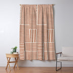 Terracotta Bold Lines Minimalist Geometric Artwork Window Curtain Gallery Image 5