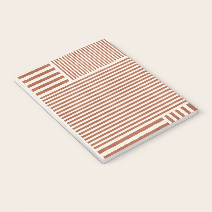 Terracotta Bold Lines Minimalist Geometric Artwork Notebook Gallery Image 3
