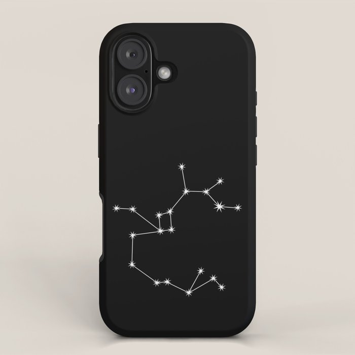 Sagittarius Zodiac Star Constellation Line Art Black iPhone Case Gallery Image 1
