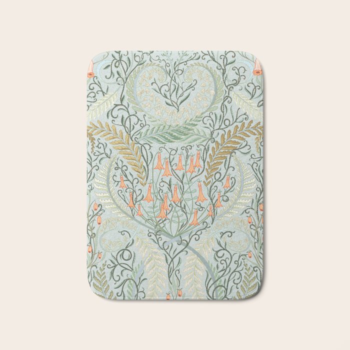 Woodland soil Morris style mint Bath Mat Gallery Image 1