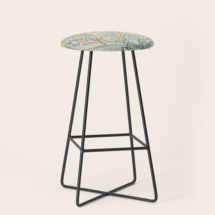 Woodland soil Morris style mint Stool Gallery Image 1