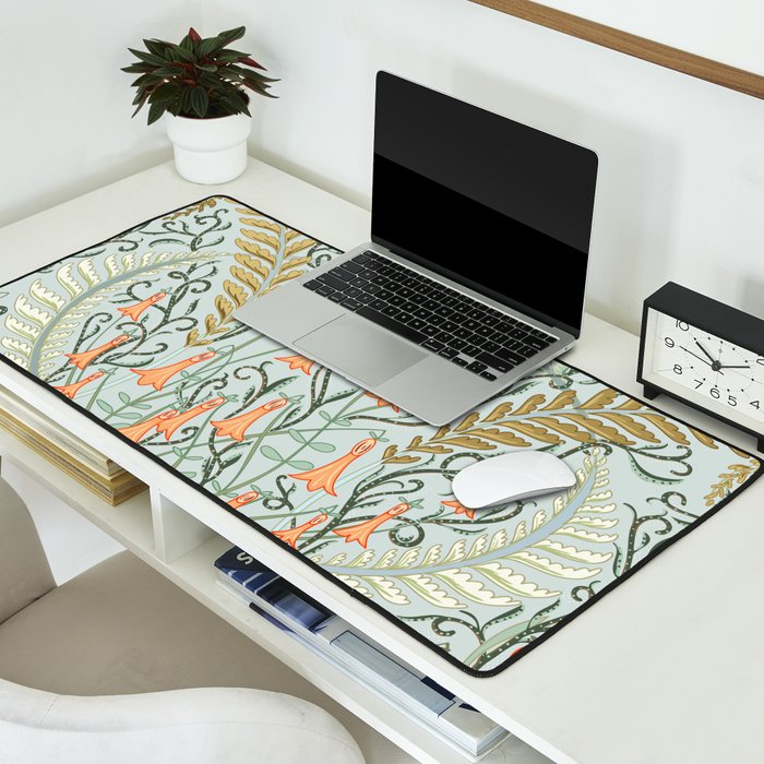 Woodland soil Morris style mint Desk Mat Gallery Image 2