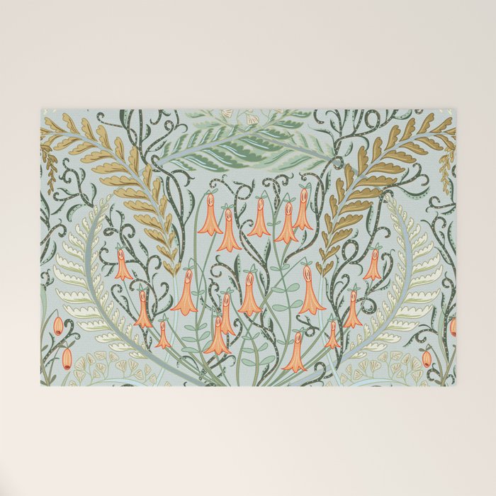 Woodland soil Morris style mint Welcome Mat Gallery Image 1