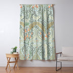 Woodland soil Morris style mint Window Curtain Gallery Image 5