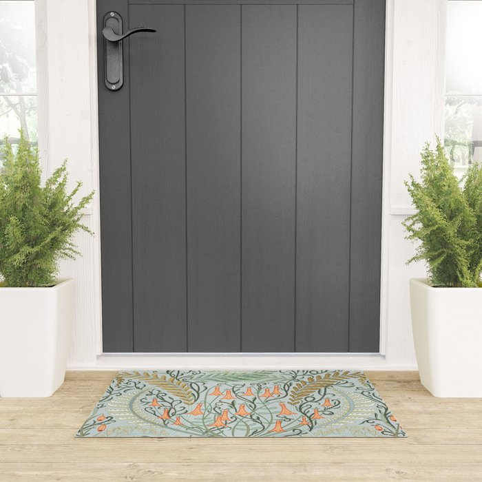 Woodland soil Morris style mint Welcome Mat Gallery Image 3