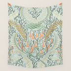 Woodland soil Morris style mint Wall Tapestry Gallery Image 4