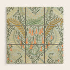 Woodland soil Morris style mint Wood Wall Art Gallery Image 1