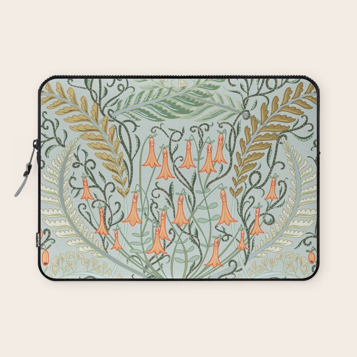 Woodland soil Morris style mint Laptop Sleeve Gallery Image 1