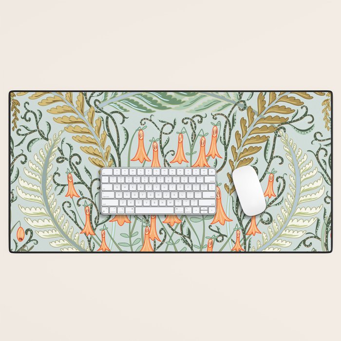 Woodland soil Morris style mint Desk Mat Gallery Image 1