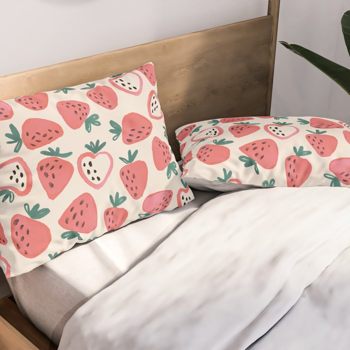 Strawberry Love Pillow Sham Gallery Image 2