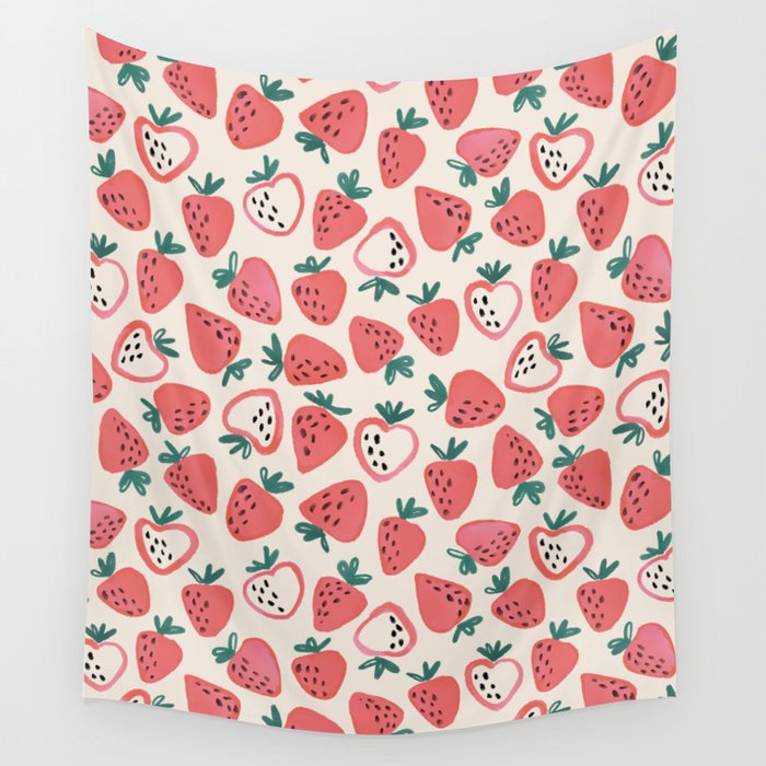 Strawberry Love Wall Tapestry Gallery Image 4