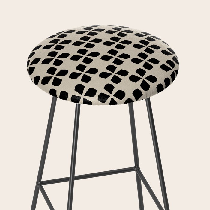 Minimalist Japanese Floral Pattern Stool Gallery Image 2