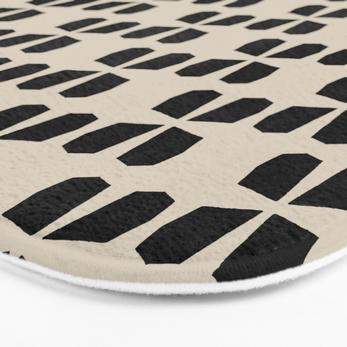 Minimalist Japanese Floral Pattern Bath Mat Gallery Image 3