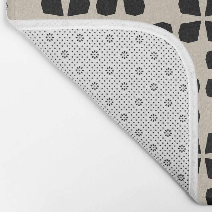 Minimalist Japanese Floral Pattern Bath Mat Gallery Image 2