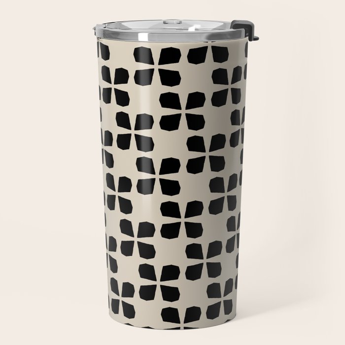 Minimalist Japanese Floral Pattern Travel Mug Gallery Image 2