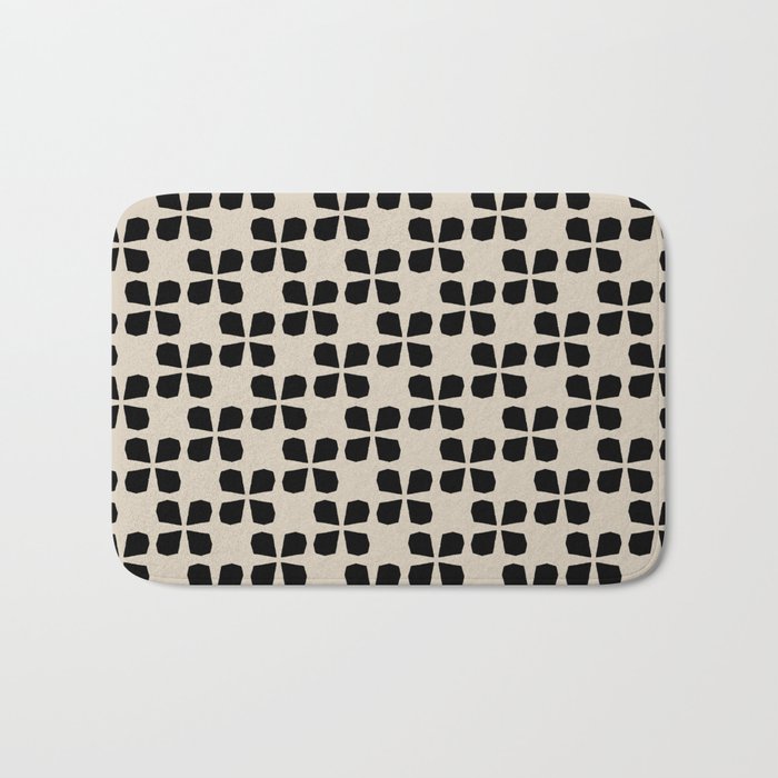 Minimalist Japanese Floral Pattern Bath Mat Gallery Image 1