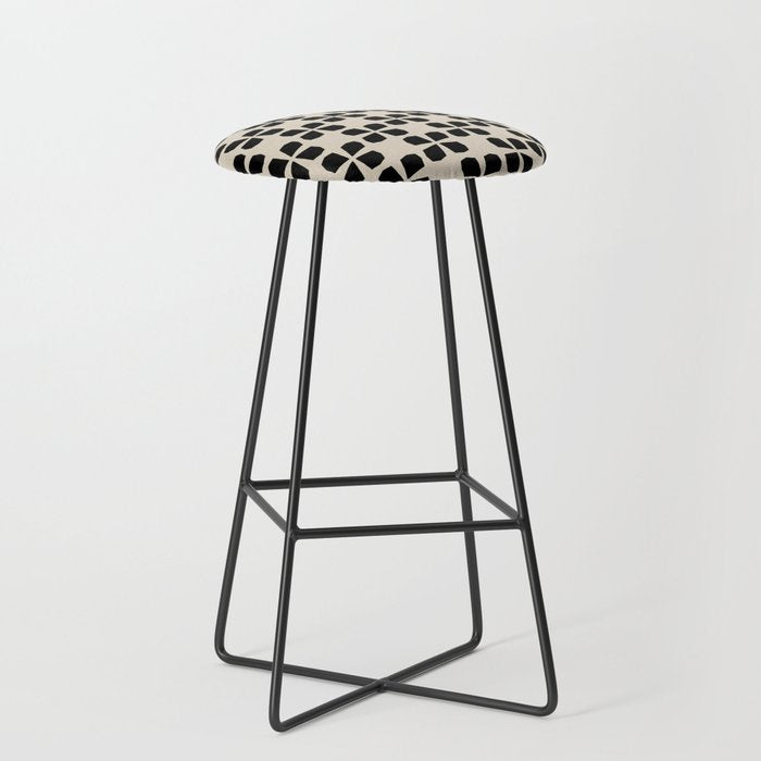 Minimalist Japanese Floral Pattern Stool Gallery Image 1