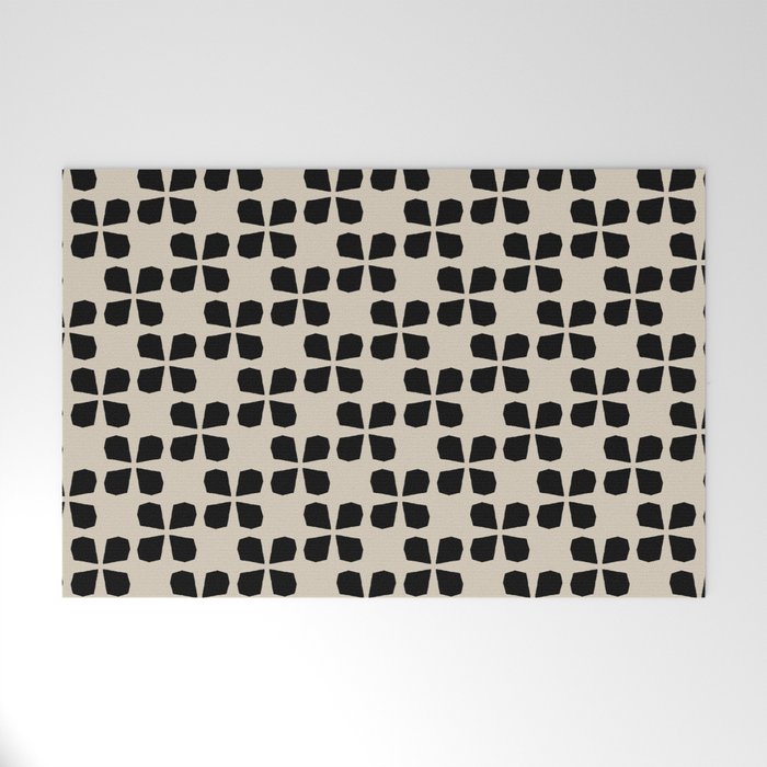 Minimalist Japanese Floral Pattern Welcome Mat Gallery Image 1