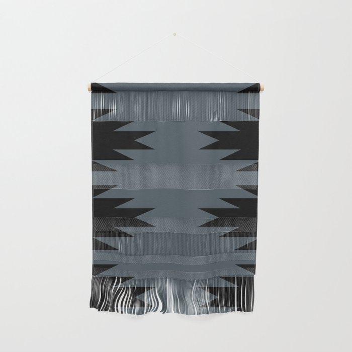 Geometric Southwestern Minimalism - Neutral Blue Wall Hanging Gallery Image 1