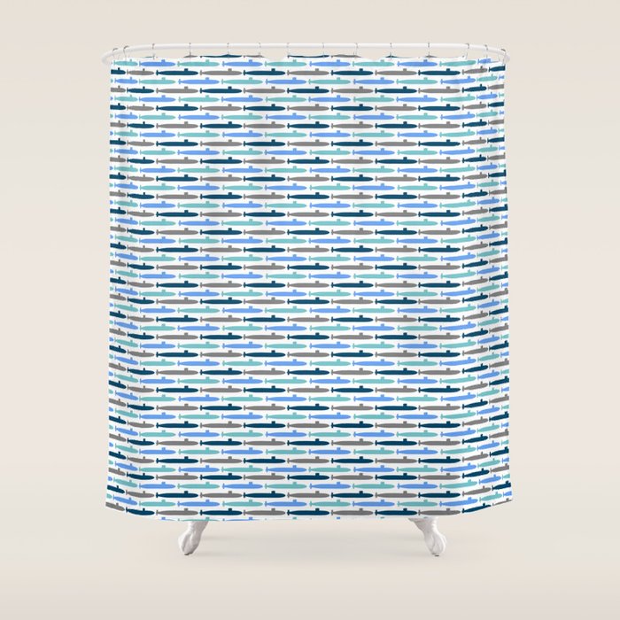 Submarine Blues Shower Curtain Gallery Image 1