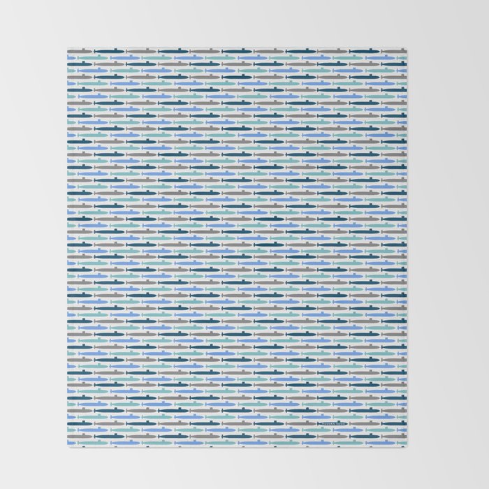 Submarine Blues Throw Blanket Gallery Image 2