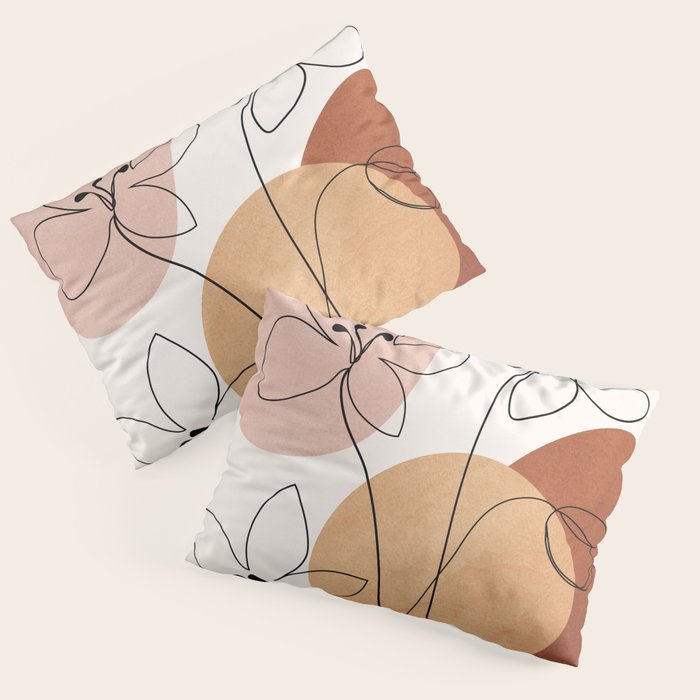 Minimal Abstract Flowers 04 Pillow Sham Gallery Image 1