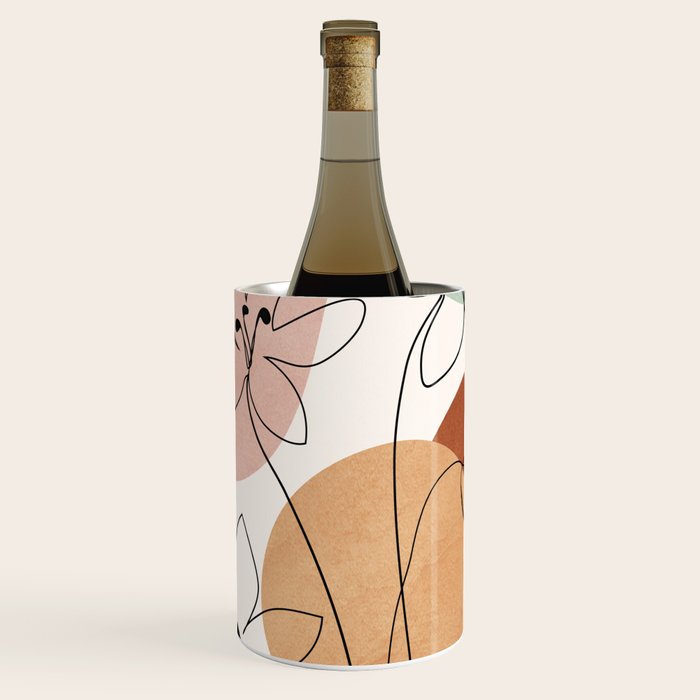 Minimal Abstract Flowers 04 Wine Chiller Gallery Image 1