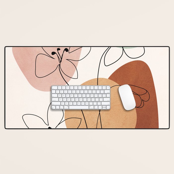 Minimal Abstract Flowers 04 Desk Mat Gallery Image 1