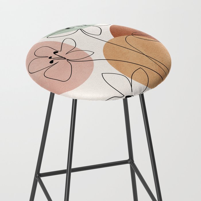 Minimal Abstract Flowers 04 Stool Gallery Image 2