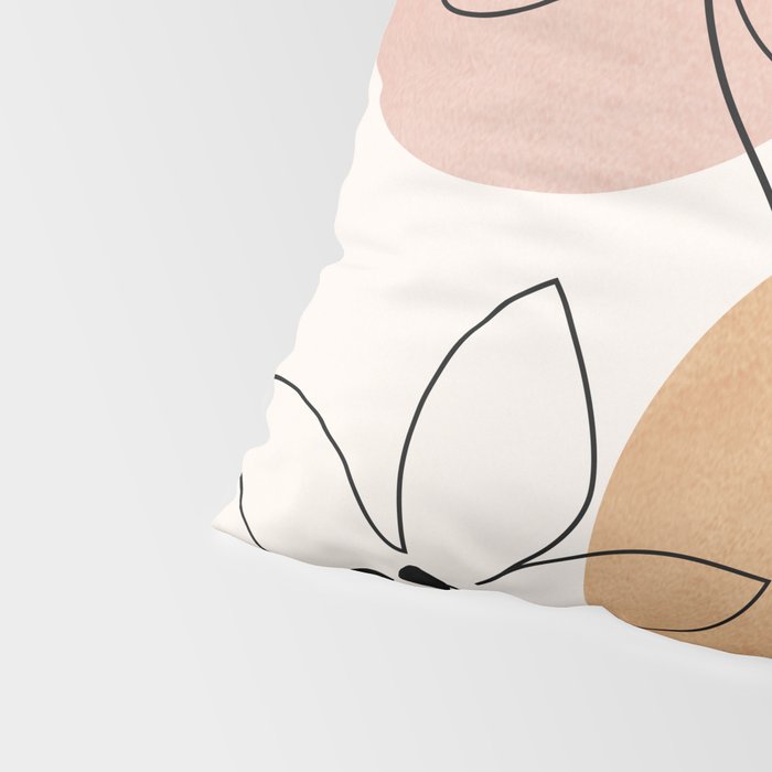 Minimal Abstract Flowers 04 Pillow Sham Gallery Image 4