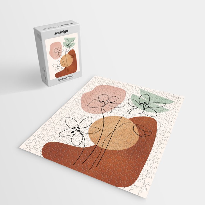 Minimal Abstract Flowers 04 Jigsaw Puzzle Gallery Image 2