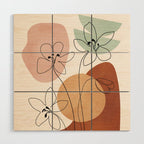 Minimal Abstract Flowers 04 Wood Wall Art Gallery Image 1
