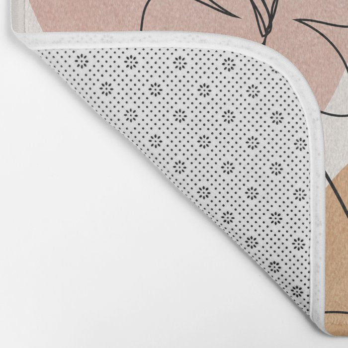 Minimal Abstract Flowers 04 Bath Mat Gallery Image 2