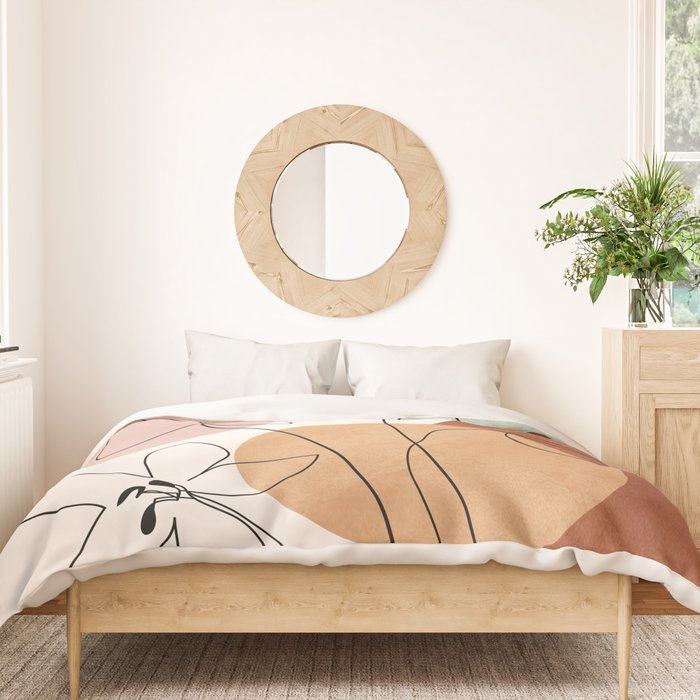 Minimal Abstract Flowers 04 Duvet Cover Gallery Image 3