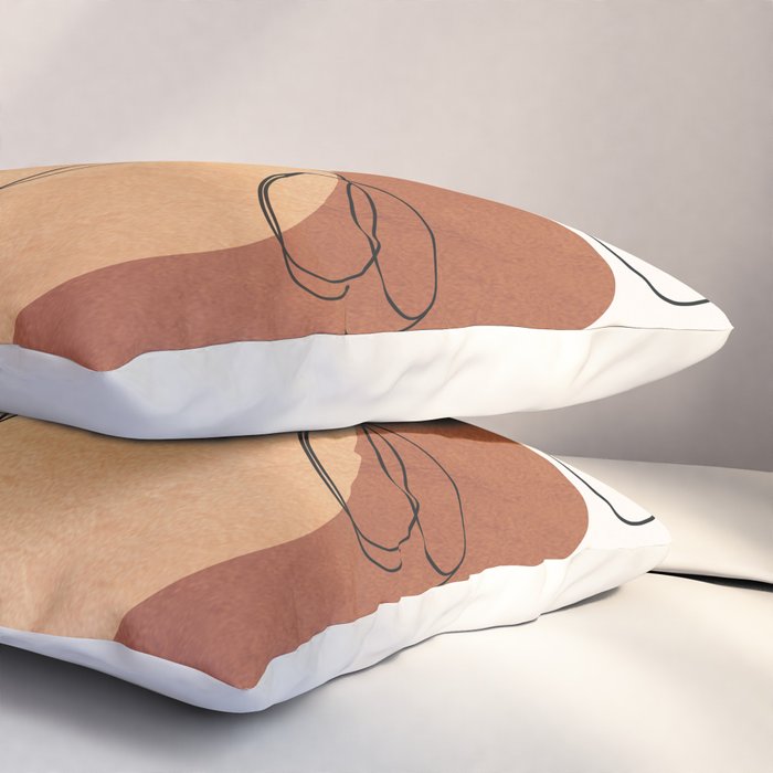 Minimal Abstract Flowers 04 Pillow Sham Gallery Image 3