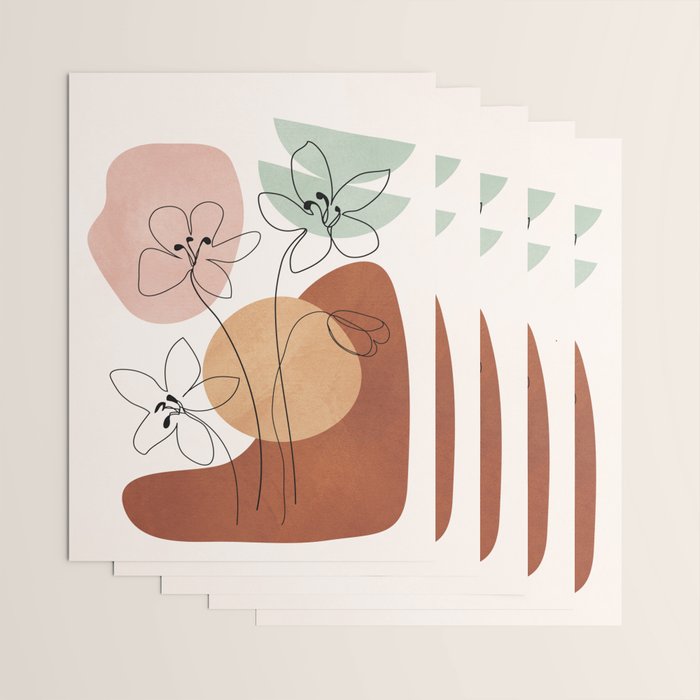 Minimal Abstract Flowers 04 Wrapping Paper Gallery Image 3