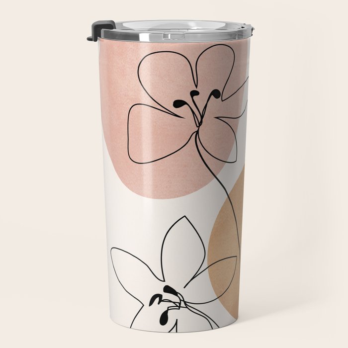 Minimal Abstract Flowers 04 Travel Mug Gallery Image 3