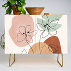 Minimal Abstract Flowers 04 Credenza Gallery Image 1