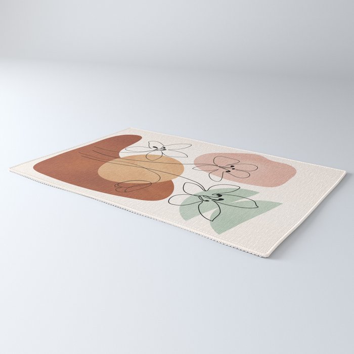 Minimal Abstract Flowers 04 Rug Gallery Image 3