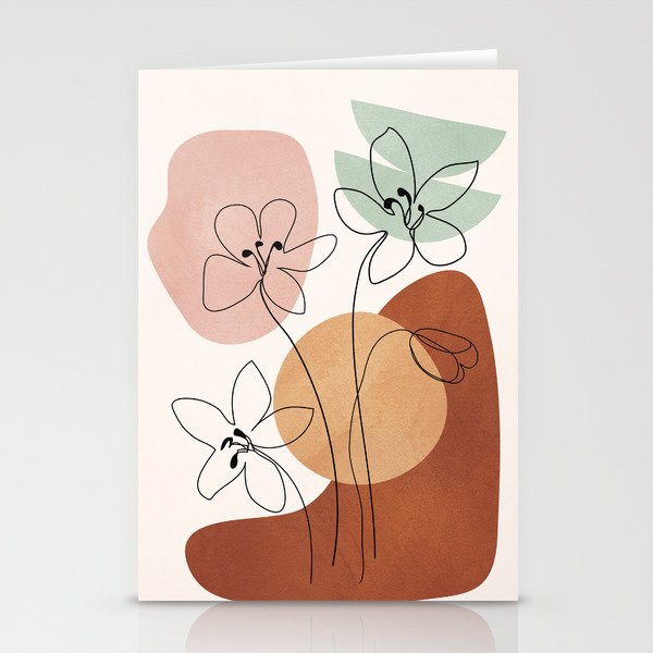 Minimal Abstract Flowers 04 Stationery Card Gallery Image 2