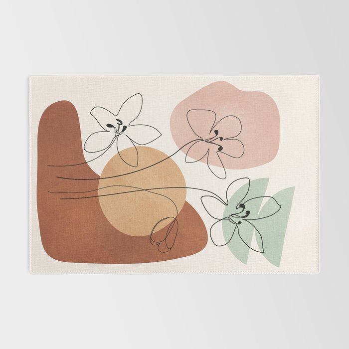 Minimal Abstract Flowers 04 Rug Gallery Image 2