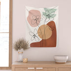 Minimal Abstract Flowers 04 Wall Tapestry Gallery Image 2